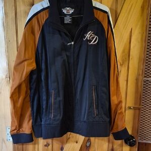 Harley-Davidson Black and Orange Varsity Jacket